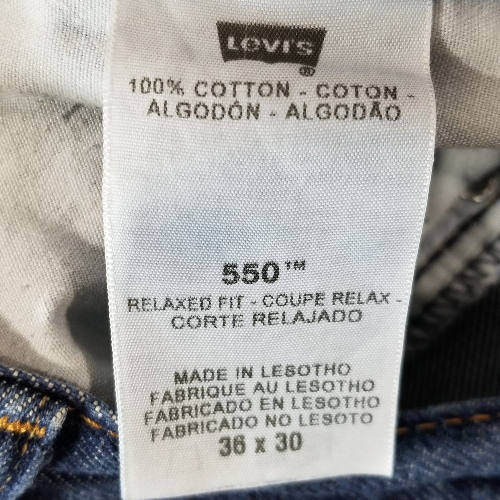 Levi's 550 jeans men's 36 x 30 relaxed fit blue denim pants retro American - Picture 12 of 12